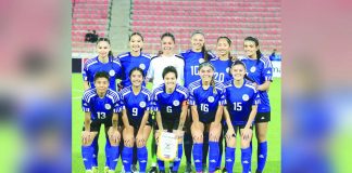 Members of the Filipinas women’s football team. PHOTO COURTESY OF PILIPINAS LIVE