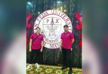 San Beda University Lady Red Spikers’ new head coach Edgar Barroga (right) and one of his assistant coaches, Ray Rosales (left). CONTRIBUTED PHOTO