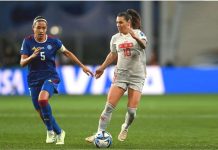 Hali Long of Philippines and Ramona Bachmann of Switzerland chase the ball during their 2023 FIFA Women’'s World Cup game. AFP PHOTO