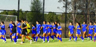 Members of the Philippine women’s football team during their training session. PFF PHOTO