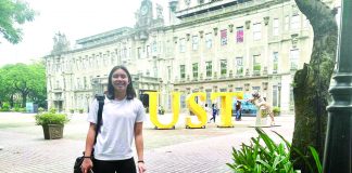 Negrense Kimberly Chelmei Ibanez Rubin made her visit to the University of Santo Tomas campus on Friday. CONTRIBUTED PHOTO