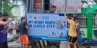 Posters of Iloilo City’s new tagline, ‘My Heart Beats in Iloilo City’, are placed in the city’s strategic areas. ILOILO CITY GOVERNMENT PHOTO