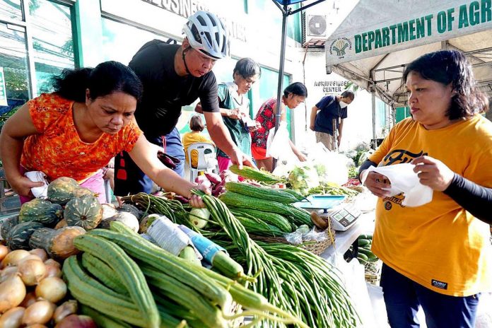 wage_resized Consumers buy fresh vegetables at the Agripreneur Cooperative Kadiwa stall inside the Department of Agriculture-Agribusiness Development Center in Elliptical Road, Diliman, Quezon City. Are their wages enough to make purchases?