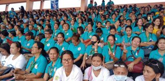 Barangay health workers of the provincial government of Iloilo gather at the Iloilo Sports Complex in La Paz, Iloilo City for a congress that, among others, recognized their important role in bring the government’s health programs to the barangays.