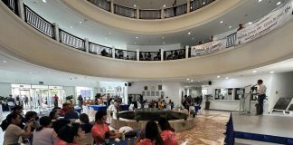 Provincial Administrator Raul Banias delivers a message on behalf of Gov. Arthur Defensor Jr. during the Basic Entrepreneurship Training and Startup 101 orientation on Aug. 9 at the Iloilo provincial capitol lobby. IME SORNITO/PN