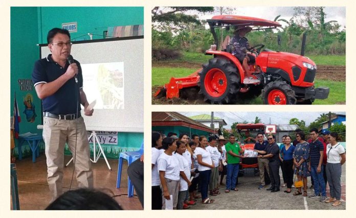 DOST_resized Engr. Eleazer Salvador T. Moscoso, Department of Science and Technology (DOST) Antique Provincial Science and Technology director, and Dr. Pablo S. Crespo, Jr., University of Antique president, officially turn over one unit four-wheeled tractor to Alangan United Farmers’ Association in Sibalom, Antique.