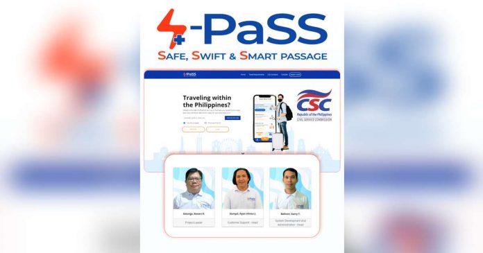 DOST_superimposed The Safe, Swift and Smart Passage (S-PaSS) Core Team, composed of Engr. Rowen R. Gelonga, Mr. Garry T. Balinon and Mr. Ryan Vilmor J. Dumpit, is declared as the regional winner of the Civil Service Commission’s (CSC) Presidential Lingkod Bayan Award. This award is conferred to an individual or group with extraordinary contributions that had nationwide impact on public interest, security and patrimony. It is part of CSC’s 2023 Search for Outstanding Government Workers.