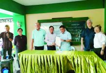 (From left) Mr. Ronnie Gilles (Personal Formation Director), Mrs. Noemi Marasigan, Mr. Isabelo Paredes Jr. (member, Board of Trustees), Atty. Diosdado Marasigan, Mr. Gerard Eugene Lacaya (Executive Director), Mr. Jose Maria, and Dra. Diana Marie Cacho