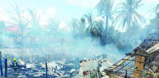An afternoon blaze on Tuesday, Aug. 8, hit several commercial establishments in New Washington, Aklan, and left about P1 million in damages. NUMANCIA FIRE STATION PHOTO