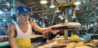 Fish vendor Jhonny Sarmiento at the Iloilo Central Market says there is sufficient supply of fish and prices are not fluctuating this August. AJ PALCULLO/PN