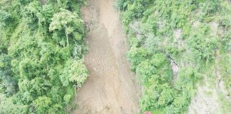 The Municipal Disaster Risk Reduction and Management Council warns motorists to be vigilant against a possible landslide recurrence at the San Joaquin, Iloilo - Hamtic, Antique Road. SAN JOAQUIN DRRMC PHOTO