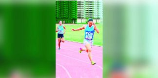 Capiznon Piepet Prebillo captures the gold medal in the women’s 200-meter run event of the 2023 ROTC Games Visayas Leg at the Iloilo Sports Complex in Iloilo City. PHOTO COURTESY OF PSC