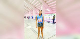 Negrense Krisha Aguillon captured her second gold in the 2023 Palarong Pambansa after ruling the secondary girls 200-meter dash. PHOTO COURTESY OF ANTONETTE JAY AGUILLON