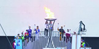 Spearheaded by the Department of Education, Palarong Pambansa returns after a three-year hiatus due to the COVID-19 pandemic. Currently being held at the Marikina Sports Center in Marikina City, this year’s Palaro theme is “Batang Malakas, Bansang Matatag”. Photo shows the lighting of the sports cauldron during the Palaro opening on July 31. PNA PHOTO