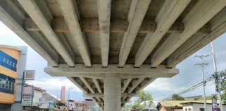 This four-lane P680-million flyover in Barangay Ungka II, Pavia, Iloilo is undergoing load testing to check if it has become stable already. Vertical displacement detected on the flyover forced the Department of Public Works and Highways (DPWH) Region 6 to close it to traffic on Sept. 16, 2022 just to weeks after opening it last year. AJ PALCULLO/PN