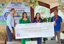 DBP-DepEd partnership benefits Mindanao schools Shown in photo during the Donation Turnover Ceremony in Pangabuan Integrated School are (from left) DBP Senior Assistant Vice President Romel S. Calapardo, Pangabuan Integrated School Principal Richel B. Ongcol together with representatives from DBP Ozamis Branch Manager Arcelyn C. Abao, and Mr. Baltazar C. Porol.