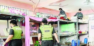 Personnel of the Philippine Drug Enforcement Agency conduct a greyhound operation and drug test at the Aklan District Jail in Kalibo. PDEA REGION VI