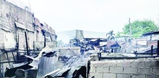 Fire displaced 151 residents of Barangay 7, Bacolod City on Saturday night, Sept. 9. RADYO BANDERA NEGROS PHOTO