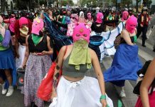 Women take part in a protest in support of safe and legal abortion access in Mexico City. REUTERS