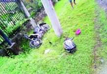 1 dead, 1 hurt in motorcycle crash A motorcycle overshot the road and bumped into a concrete post in Barangay Kirayan Norte, Miag-ao, Iloilo on Friday morning, Sept. 1, killing the driver. BOMBO RADYO ILOILO PHOTOS