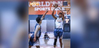 Negrense Jhan McHale Nermal (right) was selected by the NLEX Road Warriors in the second round of the PBA Season 48 Rookie Draft last night at the Market! Market! in Taguig City. PBA PHOTO