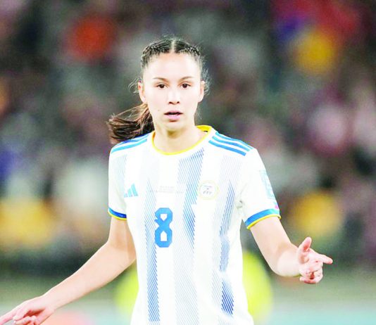 Sara Eggesvik scored twice to lead Filipinas to a 3-0 victory over Myanmar in the 19th Asian Games. PHOTO COURTESY OF AP