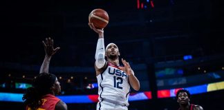 Team USA’s Josh Hart splits the Montenegro defense for an inside hit. FIBA PHOTO