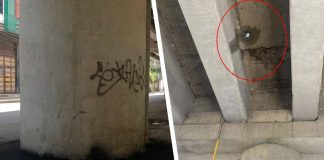 The asphalt overlay on the concrete pavement is part of the routine maintenance activity while the hole on the deck slab of the Ungka flyover was created on purpose to drain the water pooling above quickly, according to the Department of Public Works and Highways Region 6. AJ PALCULLO/PN