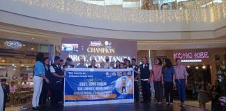 San Lorenzo vice mayor Constantino Cordero Jr., Constancia punong barangay Alicia Ponce, and Chief Tanod John Rey Lacrite receiving the award for the Most Outstanding Barangay Tanod under the 4th–6th class municipality category on Monday, Oct. 23.