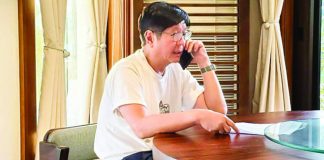 President Ferdinand R. Marcos Jr. speaks with the sister of Negrense overseas Filipino worker Loreta Villarin Alacre, the third Filipino killed in Israel, in a phone call on Sunday, Oct. 15. Marcos assured the grieving family of the government’s complete support, emphasizing efforts to repatriate Alacre’s remains. PRESIDENTIAL COMMUNICATIONS OFFICE PHOTO