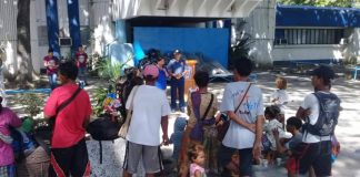 The Badjao adults and children at the Bacolod City police headquarters after they were rounded up from the streets. BACOLOD CITY POLICE OFFICE FILE PHOTO