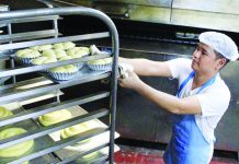 Bakers’ group seeks funding, training aid amid ‘brain drain’ A baker prepares to put trays of dough into the oven at a bakery in Sampaloc, Manila on World Bread Day on Monday, Oct. 16. The occasion coincides with the creation of the UN Food and Agriculture Organization in 1945 to fight hunger, with the motto "Fiat Panis" (Let there be bread). PNA PHOTO BY ROBERT OSWALD ALFILER