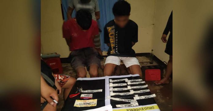 Two drug suspects in Estancia, Iloilo were nabbed for P136,000 worth of suspected shabu on Monday afternoon. IPPO PHOTO