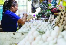 Egg price also rises A woman arranges the eggs at her store in Kamuning Market in Quezon City. JONATHAN CELLONA/ABS-CBN NEWS PHOTO
