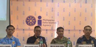 (From left) Iloilo City Police Office director Colonel Joeresty P. Coronica; Provincial Election Supervisor and concurrent City Election Officer, Atty. Reinier Layson; Philippine Army’s 301st Infantry Brigade commander Brigadier General Michael Samson; and Police Lieutenant Colonel Orly Gabinete, Deputy Provincial Director for Administration of Iloilo Provincial Police Office join a press conference at the Philippine Information Agency-Iloilo office on Tuesday, Oct. 17. IME SORNITO/PN