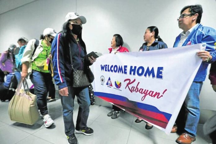 nation_OFW_resized Sixteen Filipinos arrive from Israel and Gaza Strip on Wednesday at Ninoy Aquino International Airport. Officials said most of the 30,000 Filipinos in Israel had opted to stay, while about 80 in the besieged Palestinian enclave had agreed to be flown home. PHOTO BY GRIG C. MONTEGRANDE / PHILIPPINE DAILY INQUIRER