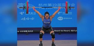 Filipina weightlifter Hidilyn Diaz-Naranjo successfully lifted the bar in the snatch event. PHOTO COURTESY OF PSC-POC MEDIA POOL