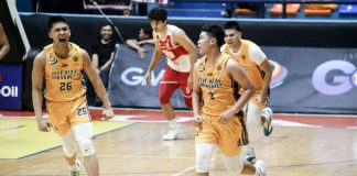 Jonathan Medina (26) played the hero’s role for Jose Rizal University Heavy Bombers with his game winner against Lyceum of the Philippines Pirates. PHOTO COURTESY OF NCAA/GMA SPORTS