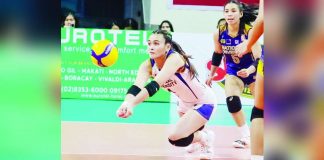 Mhicaela Belen spearheads the offense for the National University Lady Bulldogs in their win over the Ateneo de Manila University Blue Eagles. SSL PHOTO