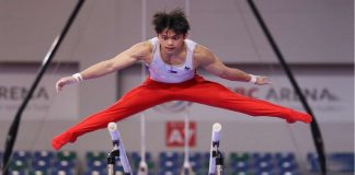 Carlos Edriel Yulo became the second Filipino athlete to qualify for the 2024 Paris Olympics. PHOTO COURTESY OF SINGAPORE GYMNASTICS