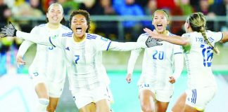 Sarina Bolden fired two goals to lead Filipinas past Chinese Taipei. PHOTO COURTESY OF GETTY IMAGES