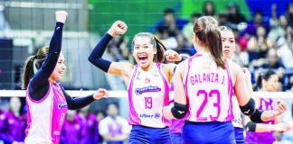 Negrense Bernadeth Pons (19) showed her way in Creamline Cool Smashers’ win over sister team Choco Mucho Flying Titans. PVL PHOTO
