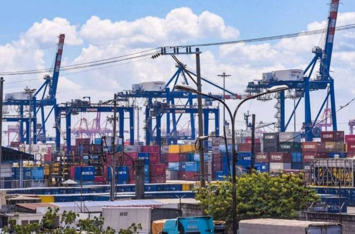 trade_deficit.JPG_resized Container vans stacked together are seen inside the Philippine Ports Authority compound in Manila in this file photo. GEORGE CALVELO/ABS-CBN NEWS PHOTO