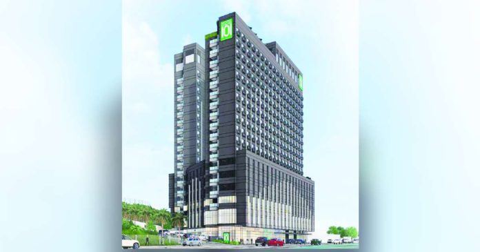 DoubleDragon.JPG_superimposed Artist perspective of Hotel101-Los Angeles in Los Angeles, California, USA