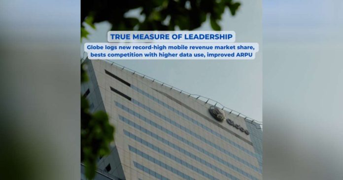 Globe logs new record-high mobile revenue market share