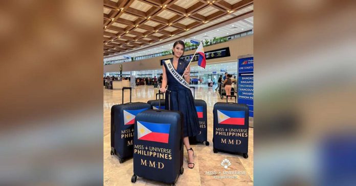 Michelle Dee_superimposed Miss Universe Philippines Michelle Dee departed for Los Angeles and El Salvador on Oct. 31. MISS UNIVERSE PHILIPPINES PHOTO