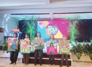 The winners of the 8th VMC Inter-School Art Contest for elementary (left) and high school (right) categories.