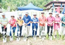 (From left) Barangay kagawads Mark Lenin Fuentes and Rafael Paperon; incoming Barangay Captain Marnie Cabuncal; Barangay Captain Cresenciano Sombero Jr.; Victorias Milling Company (VMC) president Linley Retirado; VMC Business Development head Giannina Kaw; Sangguniang Kabataan Darwin Dela Cruz; Municipal Environment and Natural Resources Officer Vic Lapidez; Sangguniang Bayan (SB) member Mikaela Socorro Escalante, vice chairman of SB committee on environment; and SB member Armando Panique, chairman of SB committee on environment