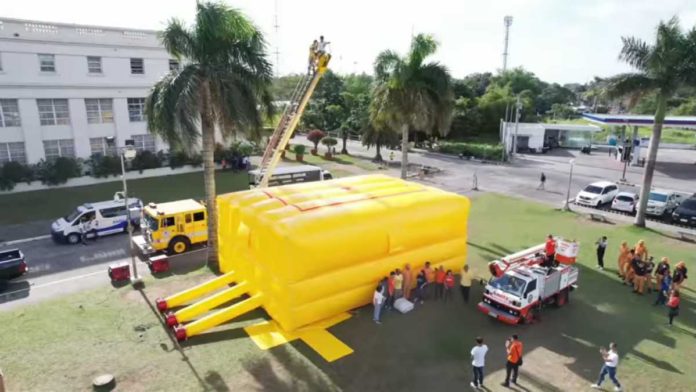 calamity-response The Bacolod City Disaster Risk Reduction and Management Office, headed by Maria Laarni Pornan, tested the newly acquired Safety Air Cushion on Saturday, Nov. 25. SCREENGRAB FROM BCD PIO VIDEO