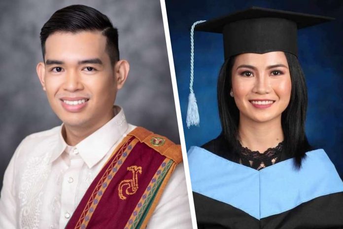 Allen Patrick Rodriguez Araneta (left) of the University of the Philippines-Visayas-Iloilo City and Vanica Palomo Boglosa (right) of the Iloilo State University of Fisheries Science and Technology-Main rank second and third, respectively, in the October 2023 Fisheries Technologist Licensure Examinations.